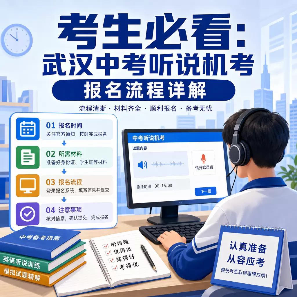 黄陂考生必看:武汉中考听说机考报名流程详解