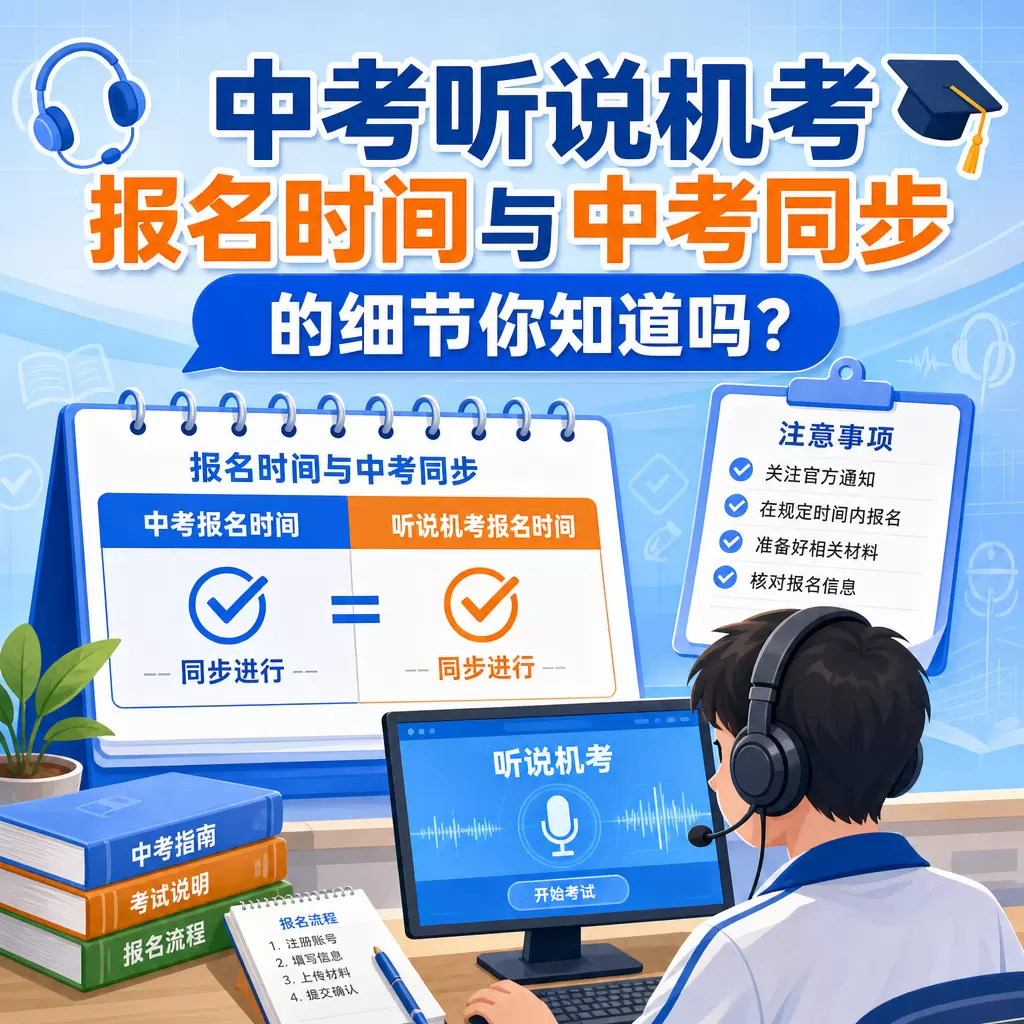中考听说机考报名时间与中考同步的细节你知道吗?