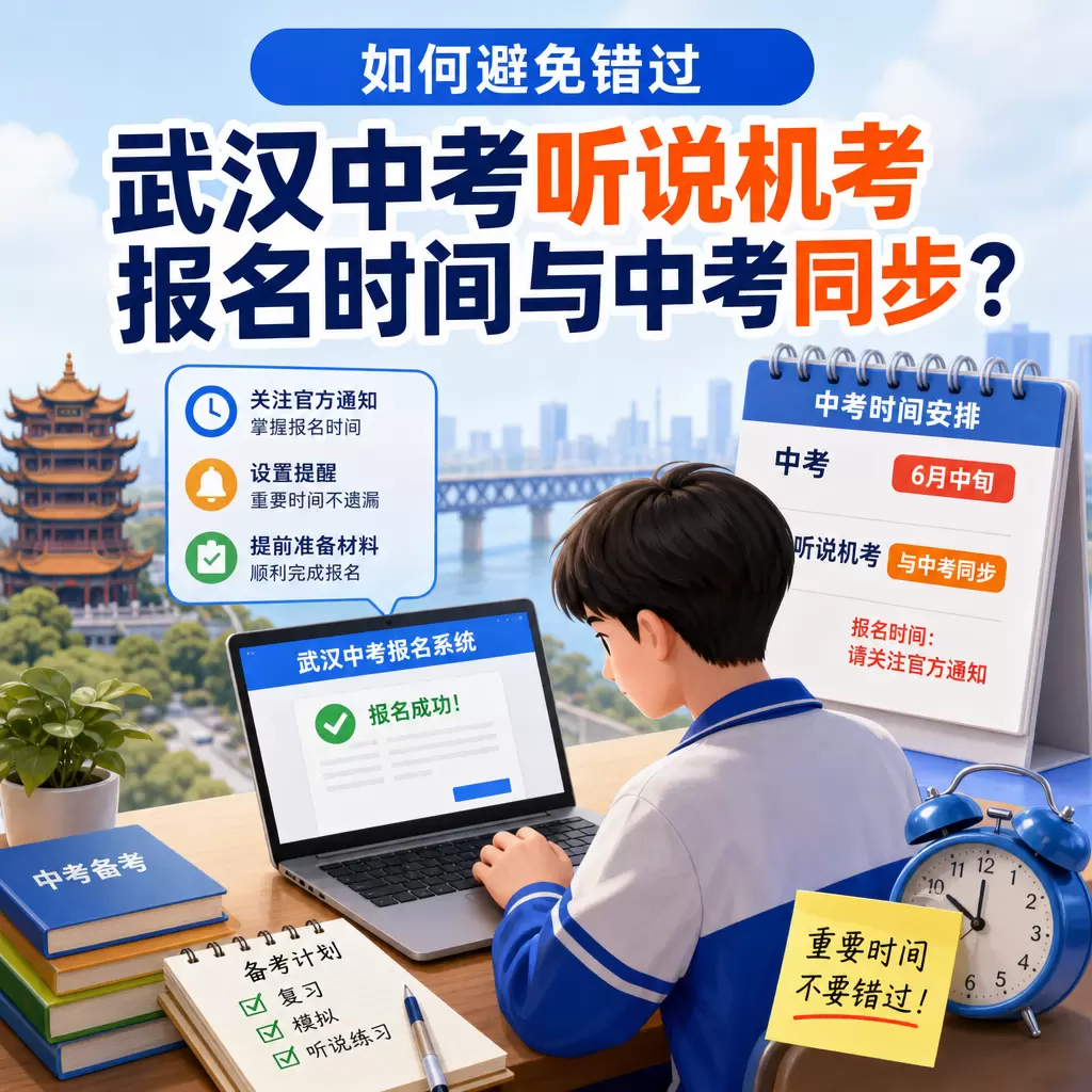 如何避免错过武汉中考听说机考报名时间与中考同步?