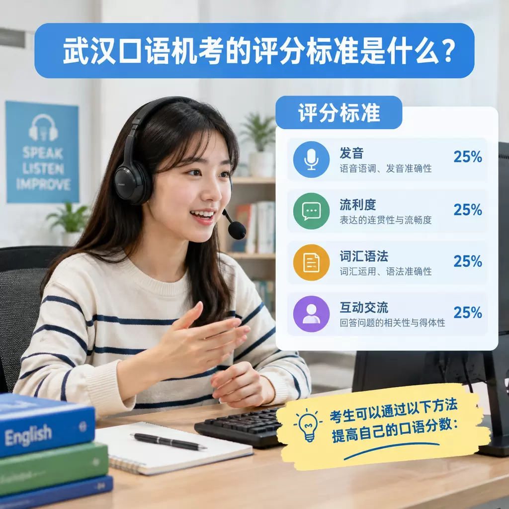 武汉口语机考的评分标准是什么？