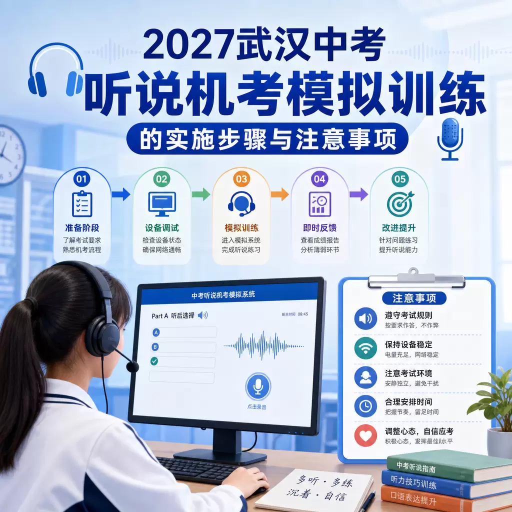 2027武汉中考听说机考模拟训练的实施步骤与注意事项